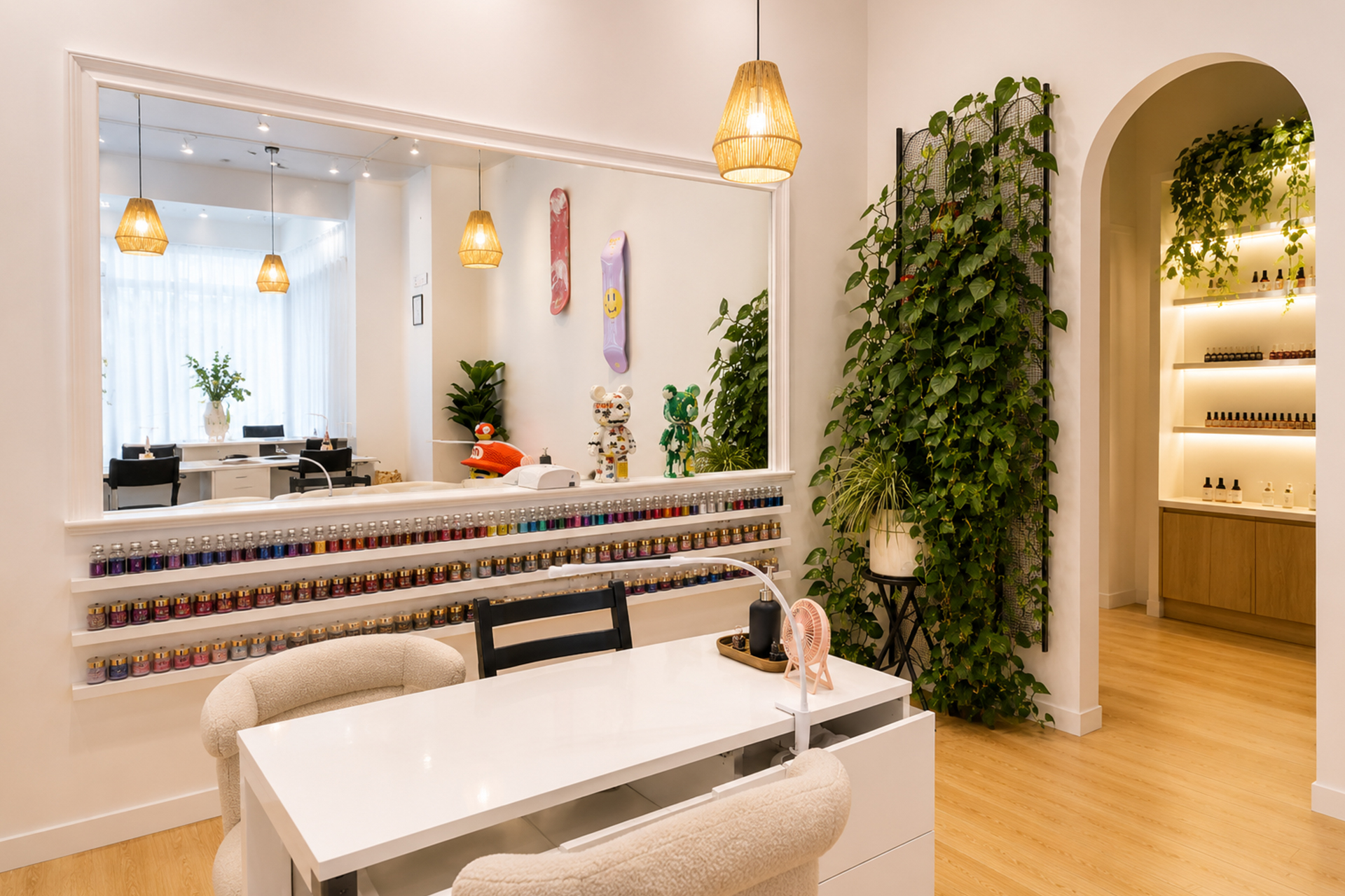 Salon counter and premium interior at Mango Nail & Spa